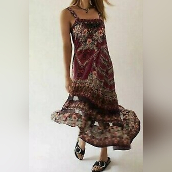 Anthropologie Lovett boho tiered Tunic maxi Dress. - Picture 1 of 12